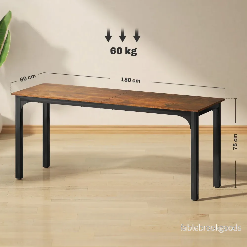 Datorbord, rustik brun, rymlig design, spånskiva - Bild 3