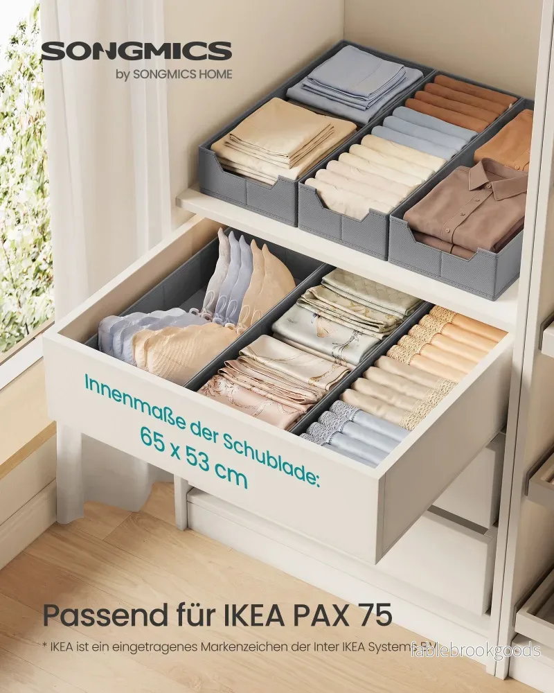 Lade-organizer - Opvouwbaar - Set van Meerdere Boxen - Duifgrijs - 19 x 50 x 10 cm - Bild 2