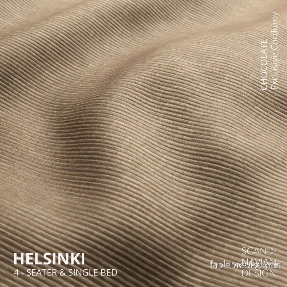Helsinki 4-seater sofa/single bed Exclusive Corduroy, Chocolate removable & washable covers - Bild 3