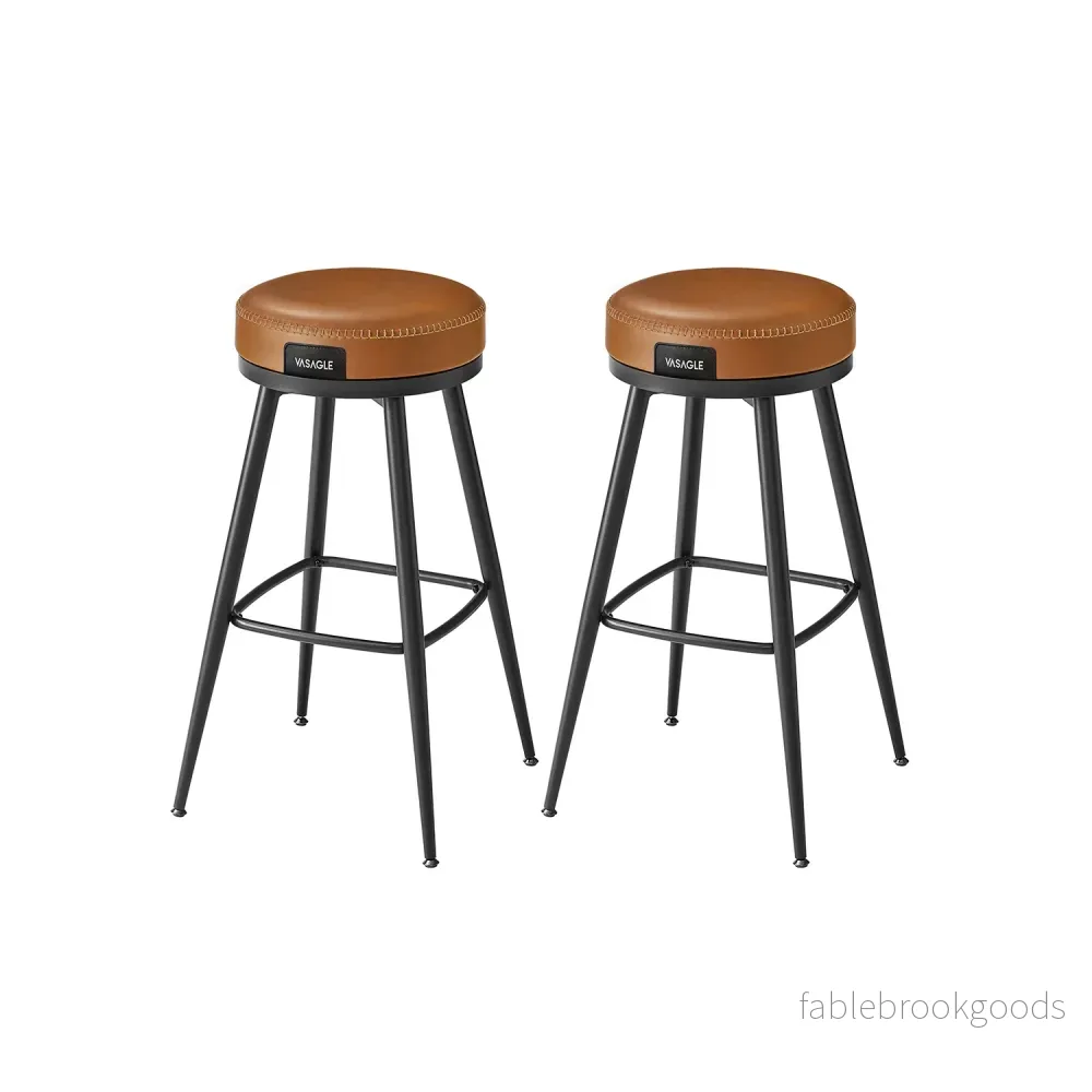 Barstol Set om 2 – Höjd 76 cm – Karamellbrun Barstol Set om 2 – Höjd 76 cm – Karamellbrun