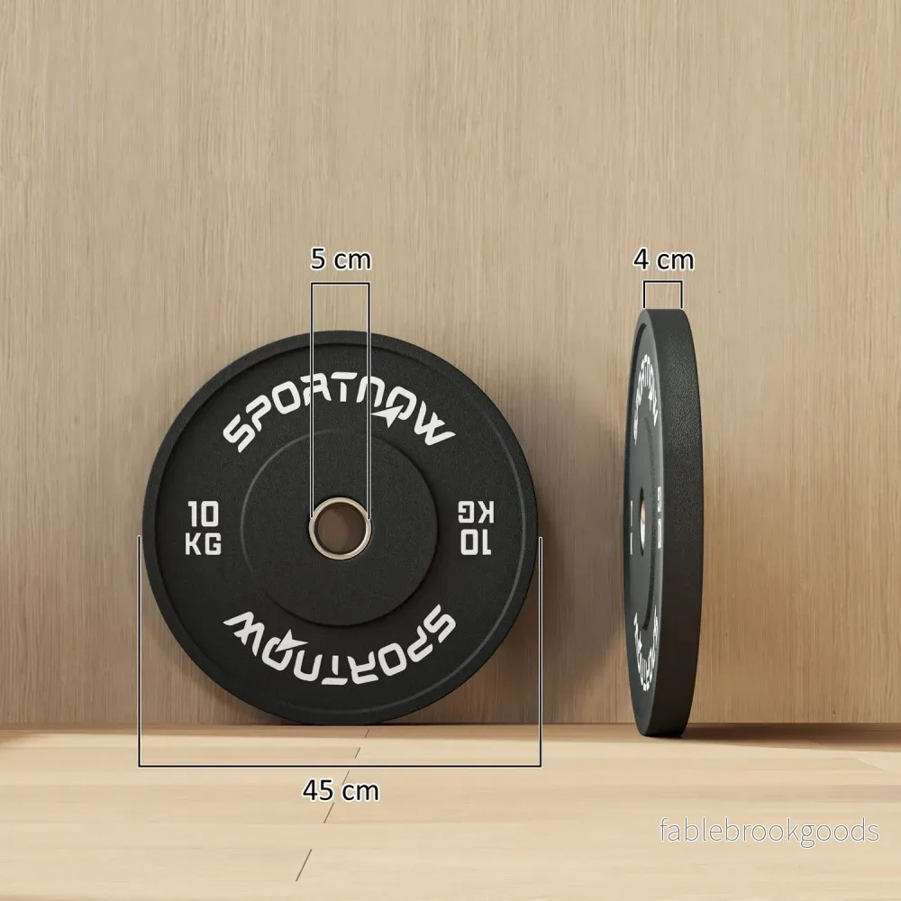 Hantel Viktskivor Set, 2x10kg, Ø 50mm, Svart - Bild 3