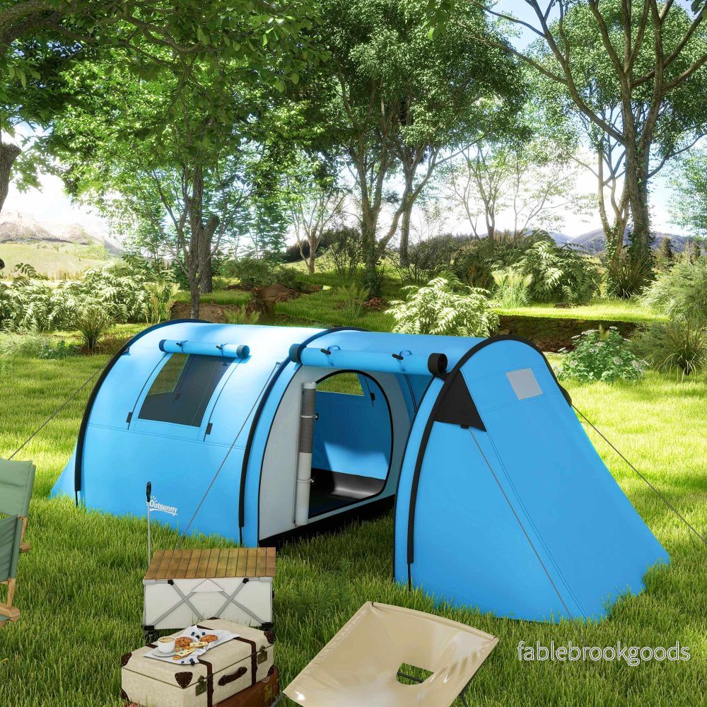 Campingtält för 4 personer, vattentätt, design med 2 rum - Bild 2