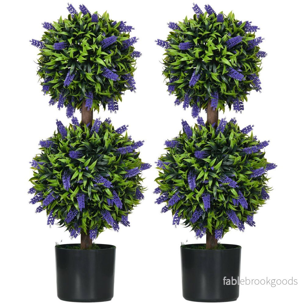 Konstgjorda växter Set om 2 – UV-beständig, 70 cm med lavendel