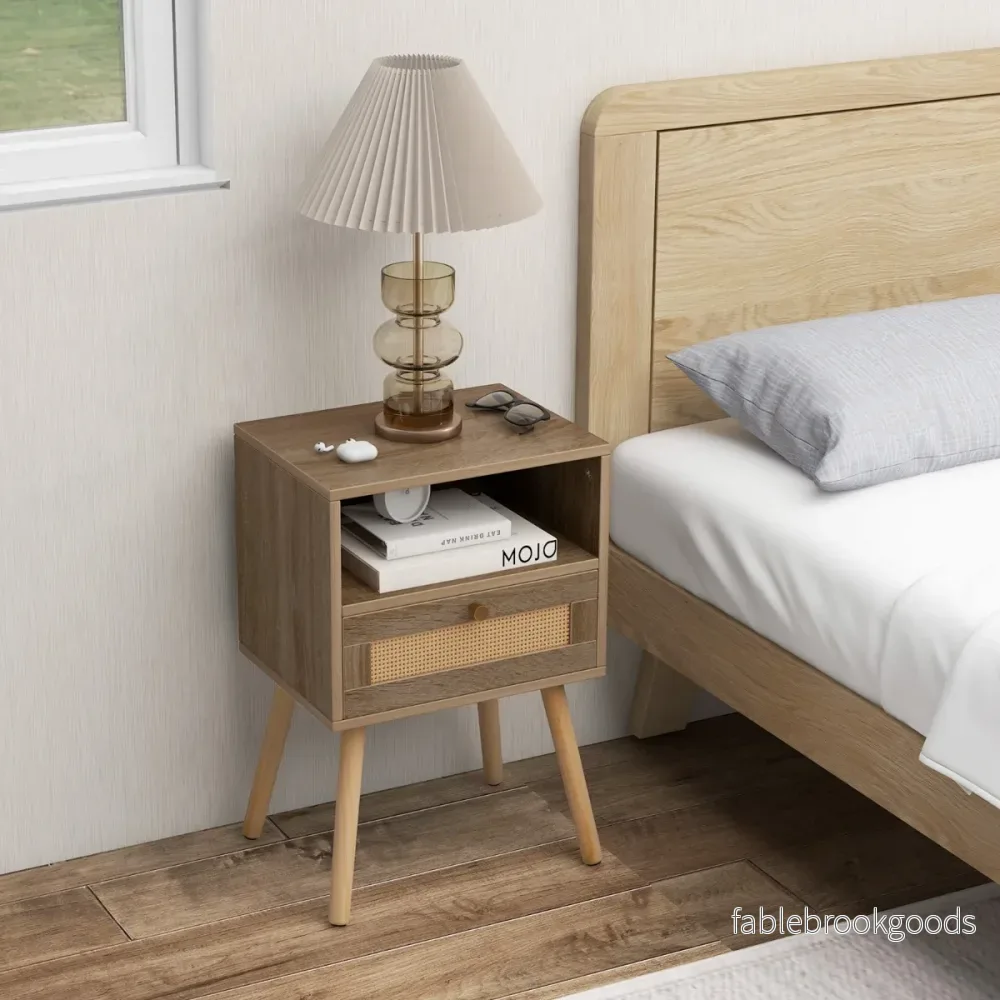 Nattduksbord – med Rottang Dekoration liten Sidobord i Boho Stil Låda – Natur - Bild 3