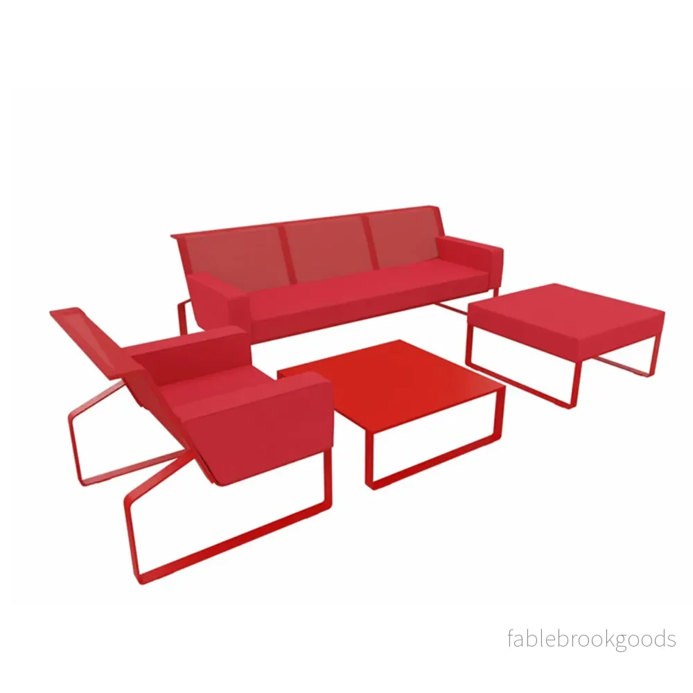 Utomhusmöbelgrupp Moja Set med Soffa Fåtölj Sittpall och Bord