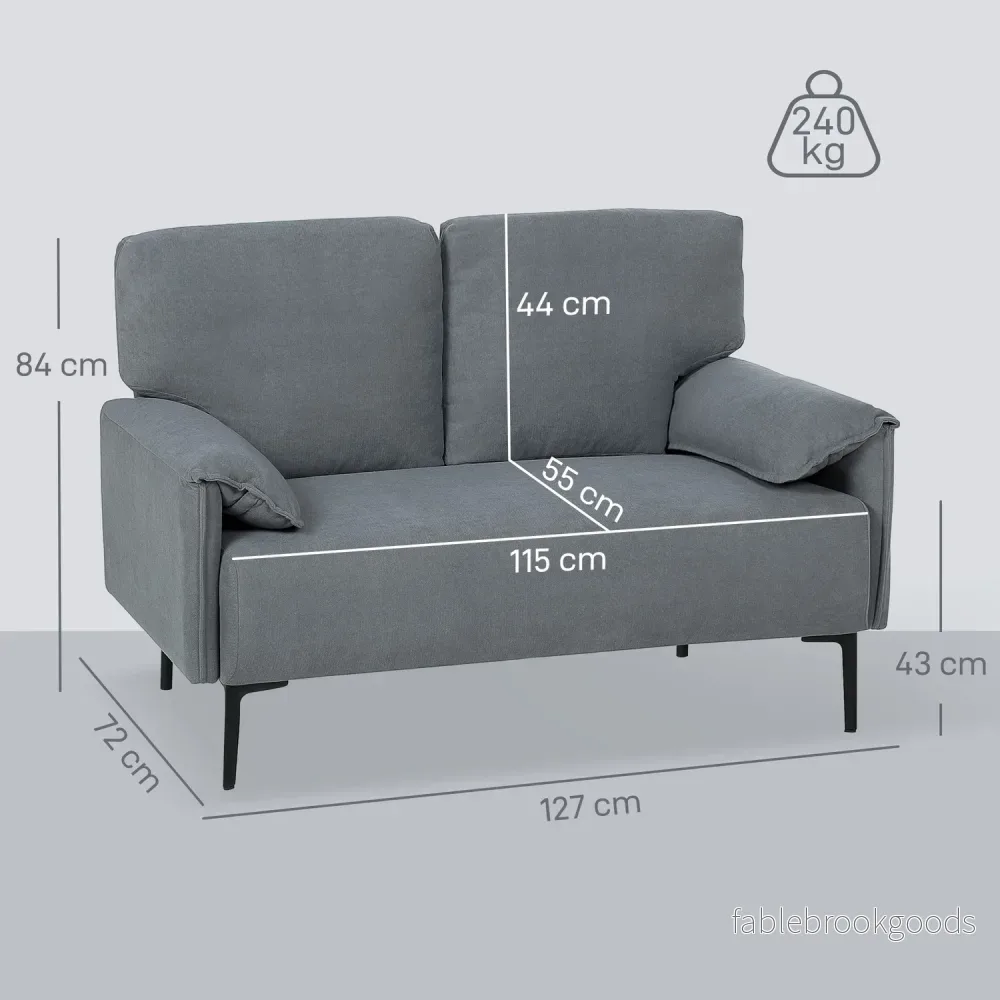 2-sitssoffa, tjocka kuddar, sammetsklädsel, svart - Bild 3