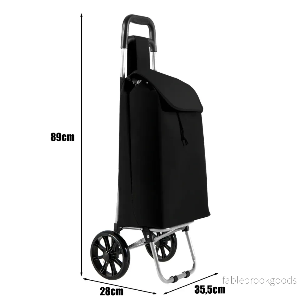 Shoppingvagn – Shoppingväska Shoppingskoter Hopfällbar kundvagn Liter – 35 – Svart - Bild 2