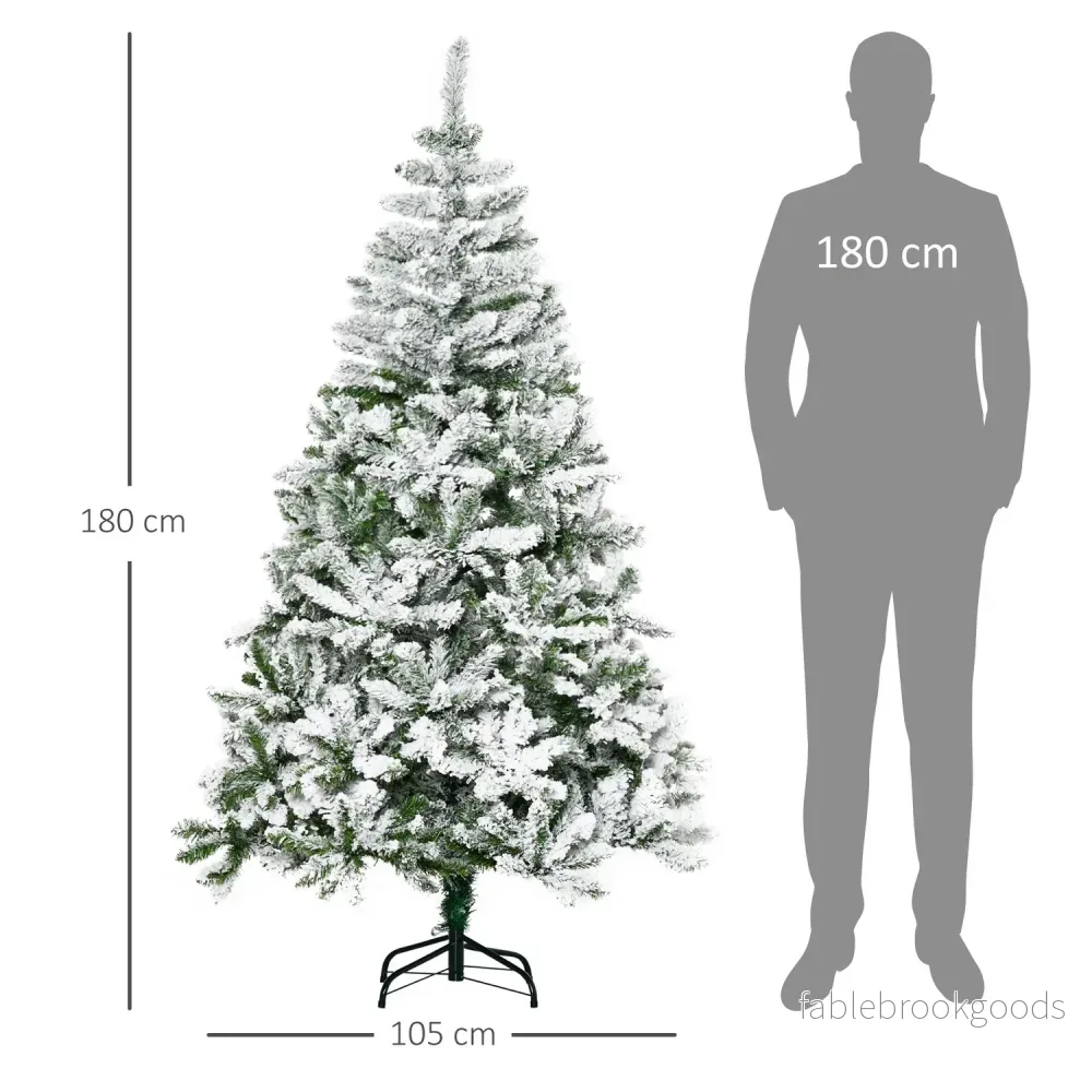 180 cm konstgjord julgran med snö – 750 tips, inomhus - Bild 3