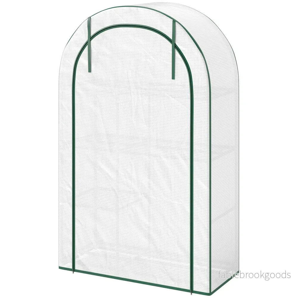 Vintersäkert stålväxthus med hyllor – 100x45x160 cm