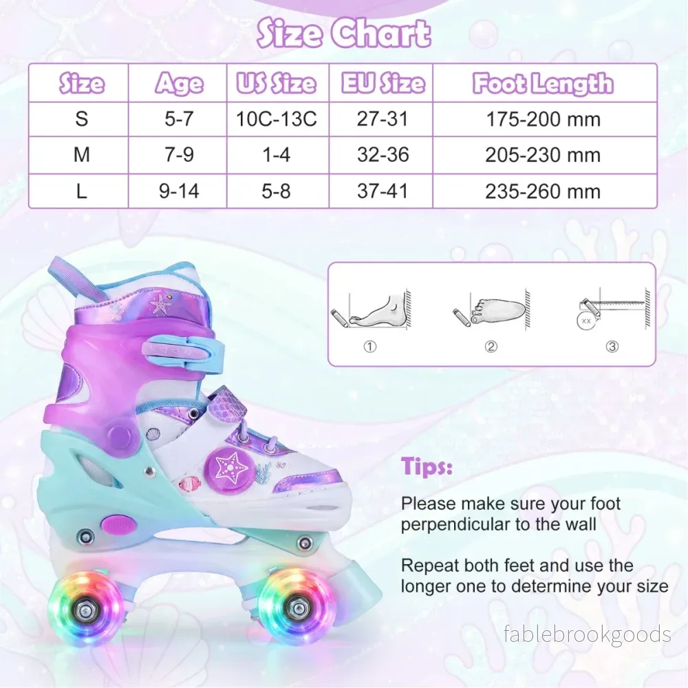 Barn – Rullskor Storlekar Justerbara Quad Skates Med Ljusande Hjul L (EU 37-41) – 4 – Blå - Bild 2
