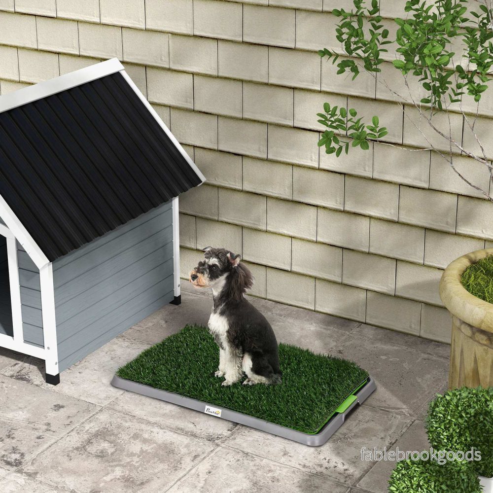 Hundpottträningsbricka med 2 gräsmattor, 67 x 41 cm - Bild 2
