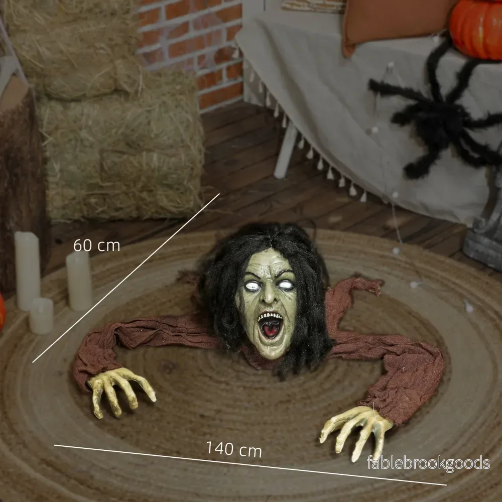 Krypande zombiedekoration med ljus och ljud - Bild 3