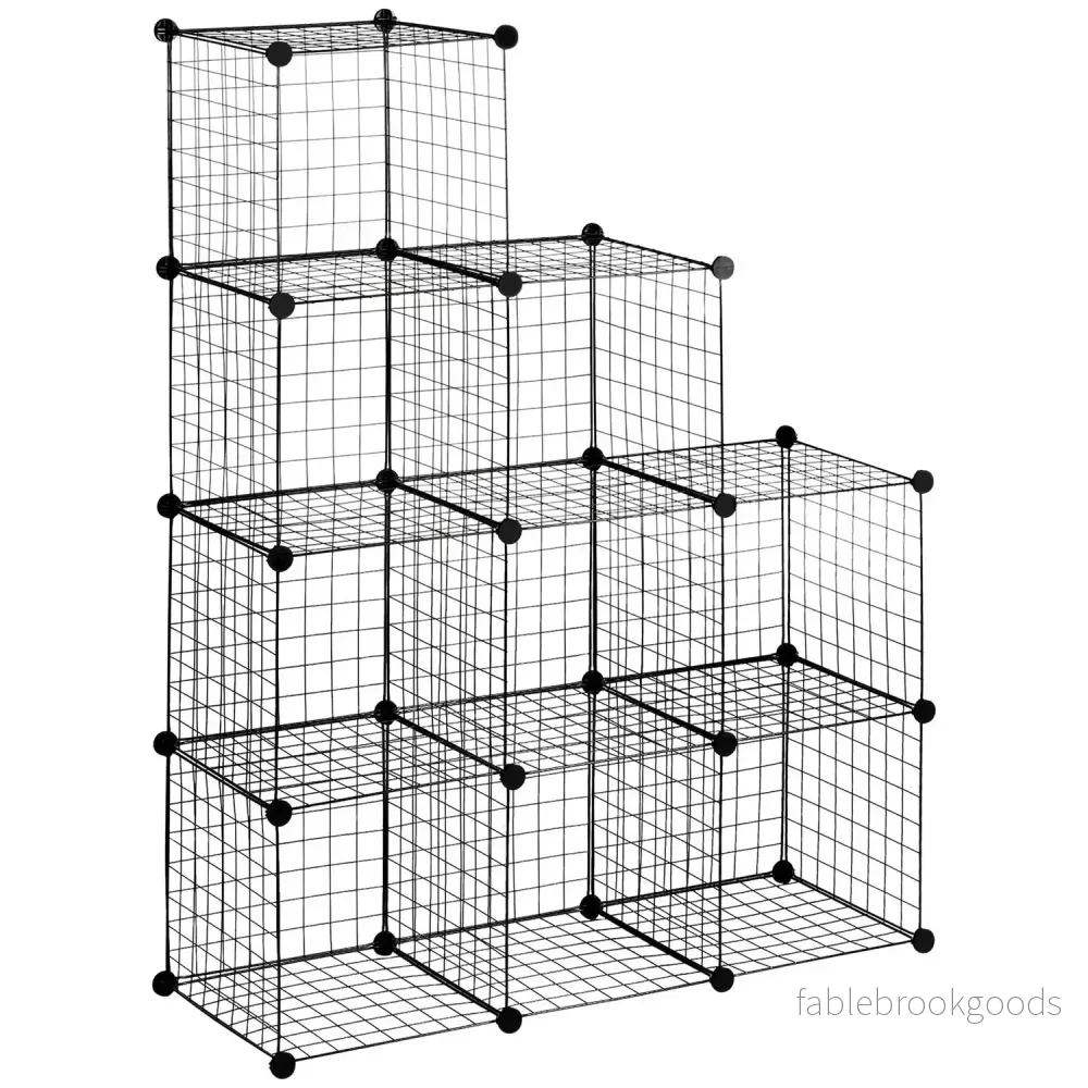 DIY ståltrådshyllsystem, 9-fack skohylla, svart