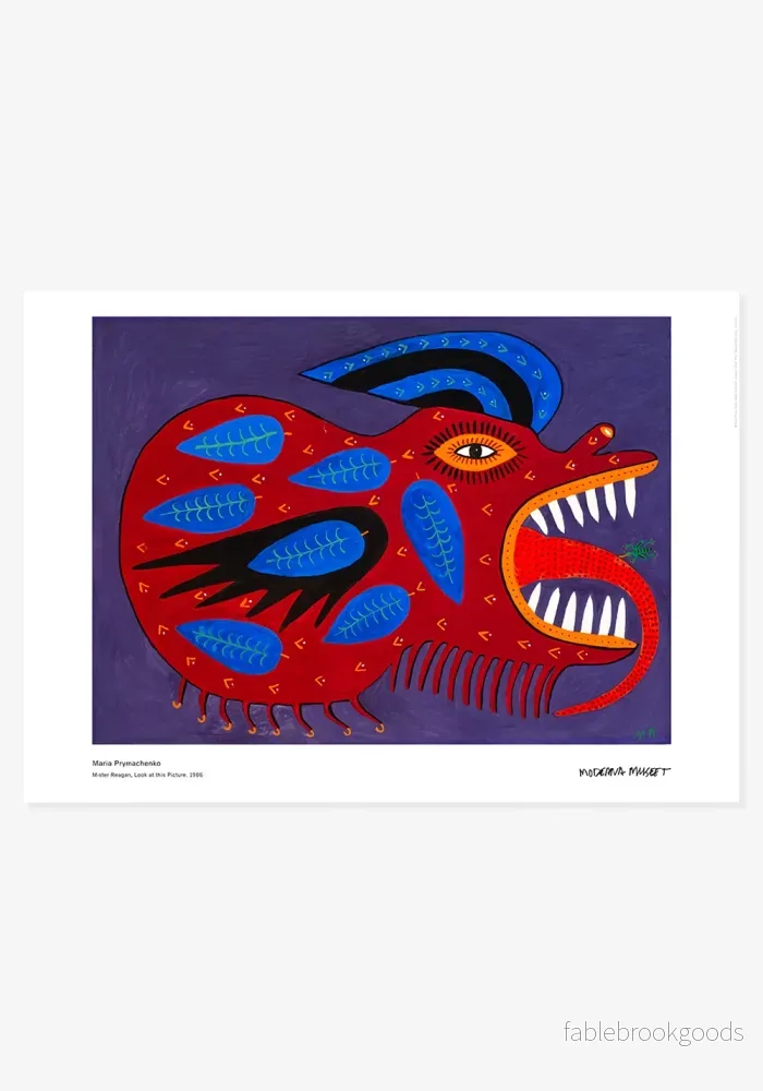Poster, Maria Prymachenko, ”Mister Reagan, Look at this picture” Poster, Maria Prymachenko, ”Mister Reagan, Look at this picture”