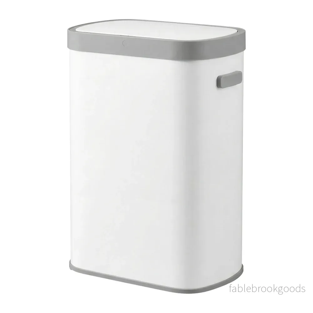 Sensor Prullenbak - 50 Liter - Soft-Close Deksel - Staal - Wit