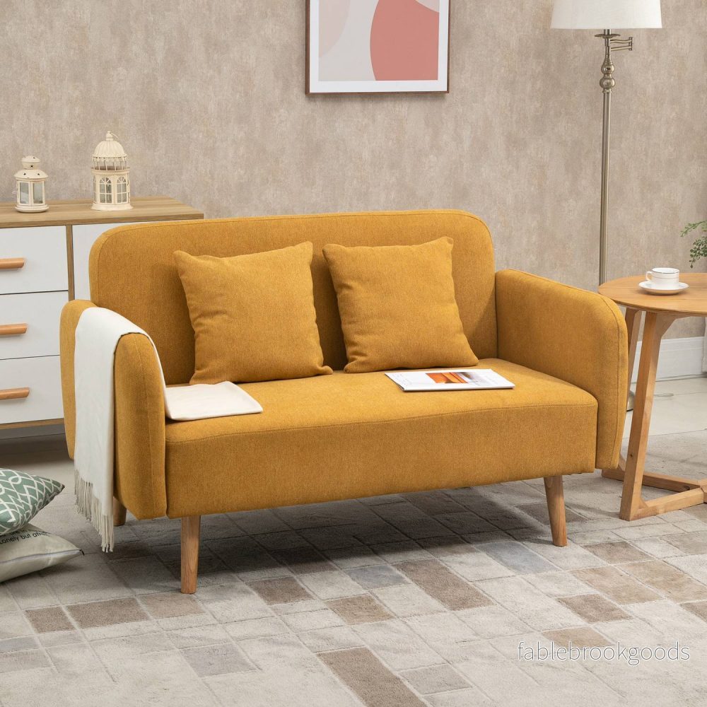 Kompakt dubbel Loveseat-soffa – Justerbar, sammetslen polyester - Bild 2
