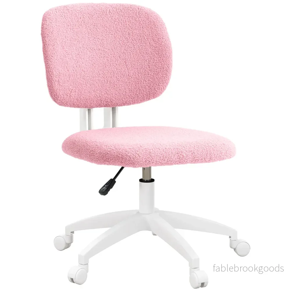 Ergonomisk kontorsstol i rosa sammet – justerbar i höjdled Ergonomisk kontorsstol i rosa sammet – justerbar i höjdled