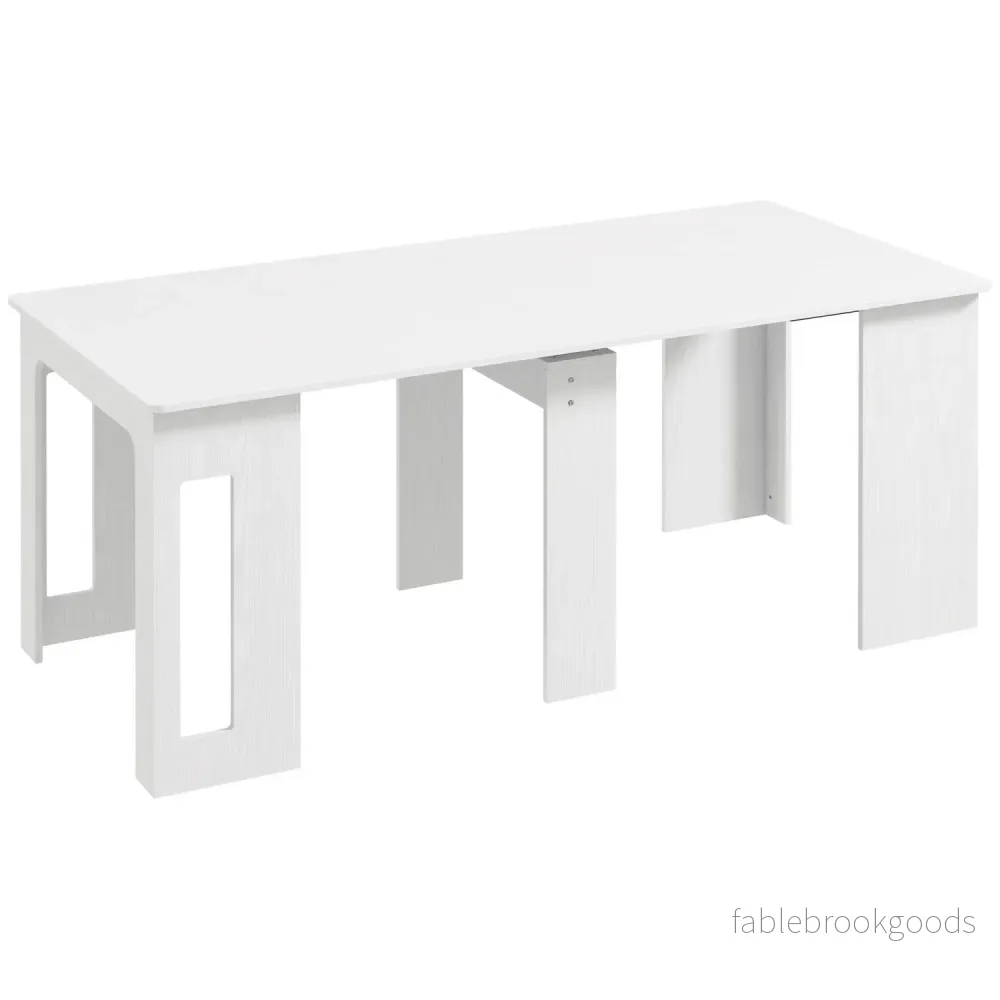 Utdragbart matbord, vitt, 60-180 x 85 x 75 cm