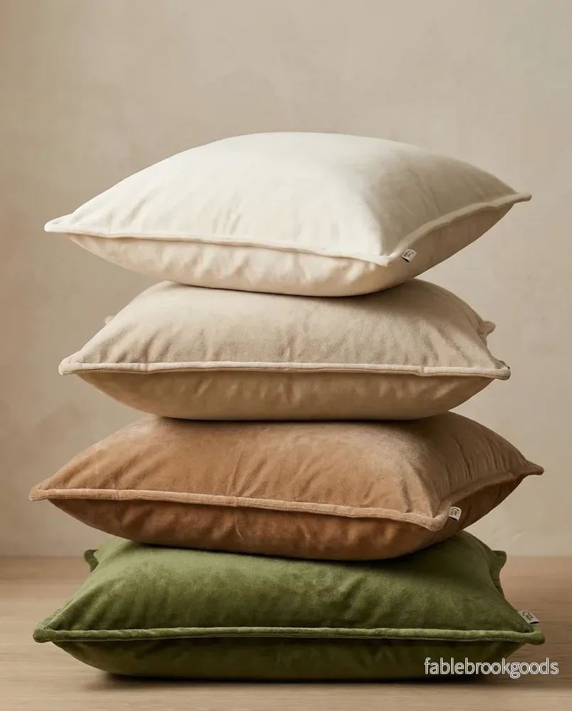 Kuddfodral Classic Velvet Beige - Bild 3