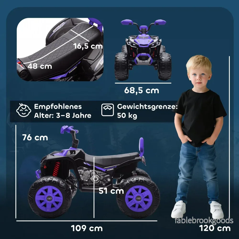 Elektrisk fyrhjuling för barn, 24V, 4 hjul, USB, MP3, 6,5 km/h - Bild 3