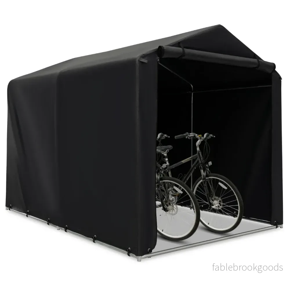 Garagetält – Verktygsskjul Vattentätt med metallram – 160 x 218 x 164 cm – Mörkgrå