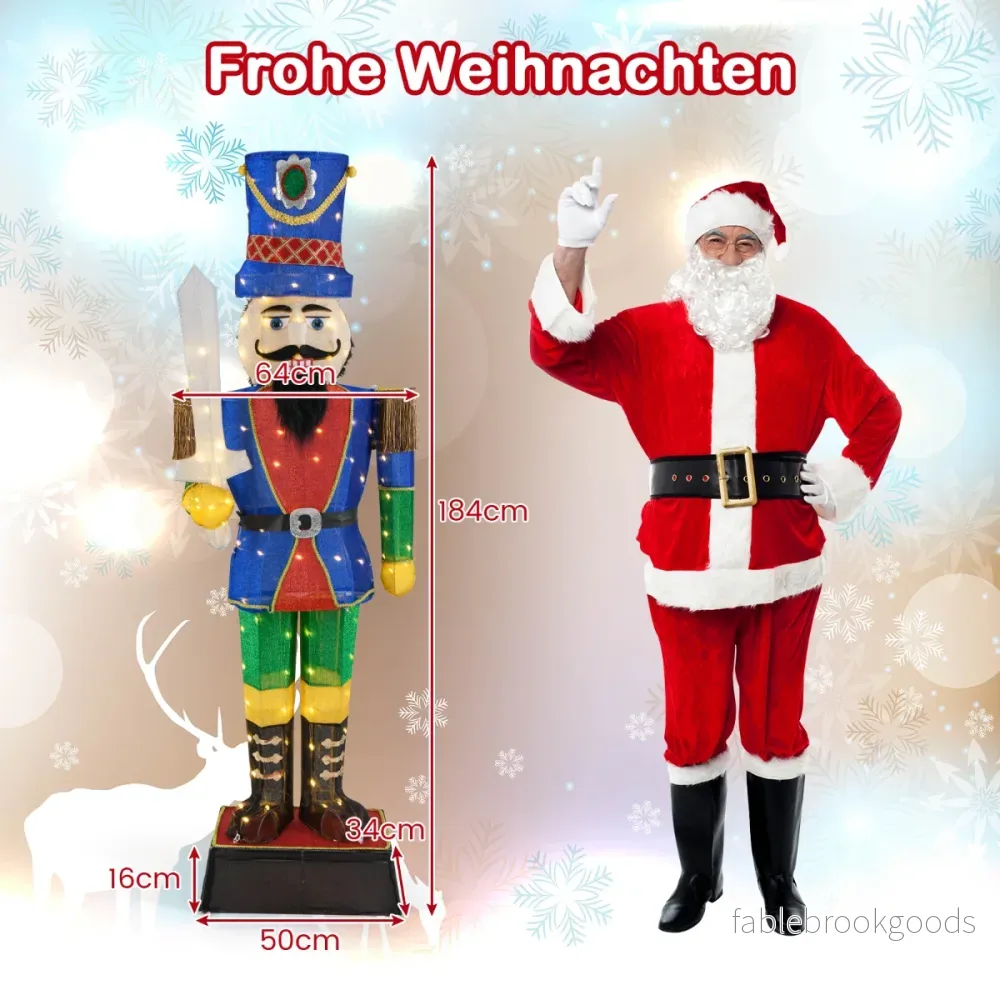 pack – julnötknäpparefigurer, upplysta juldekorationer XXL – 2 184 cm – Flerfärgad - Bild 2