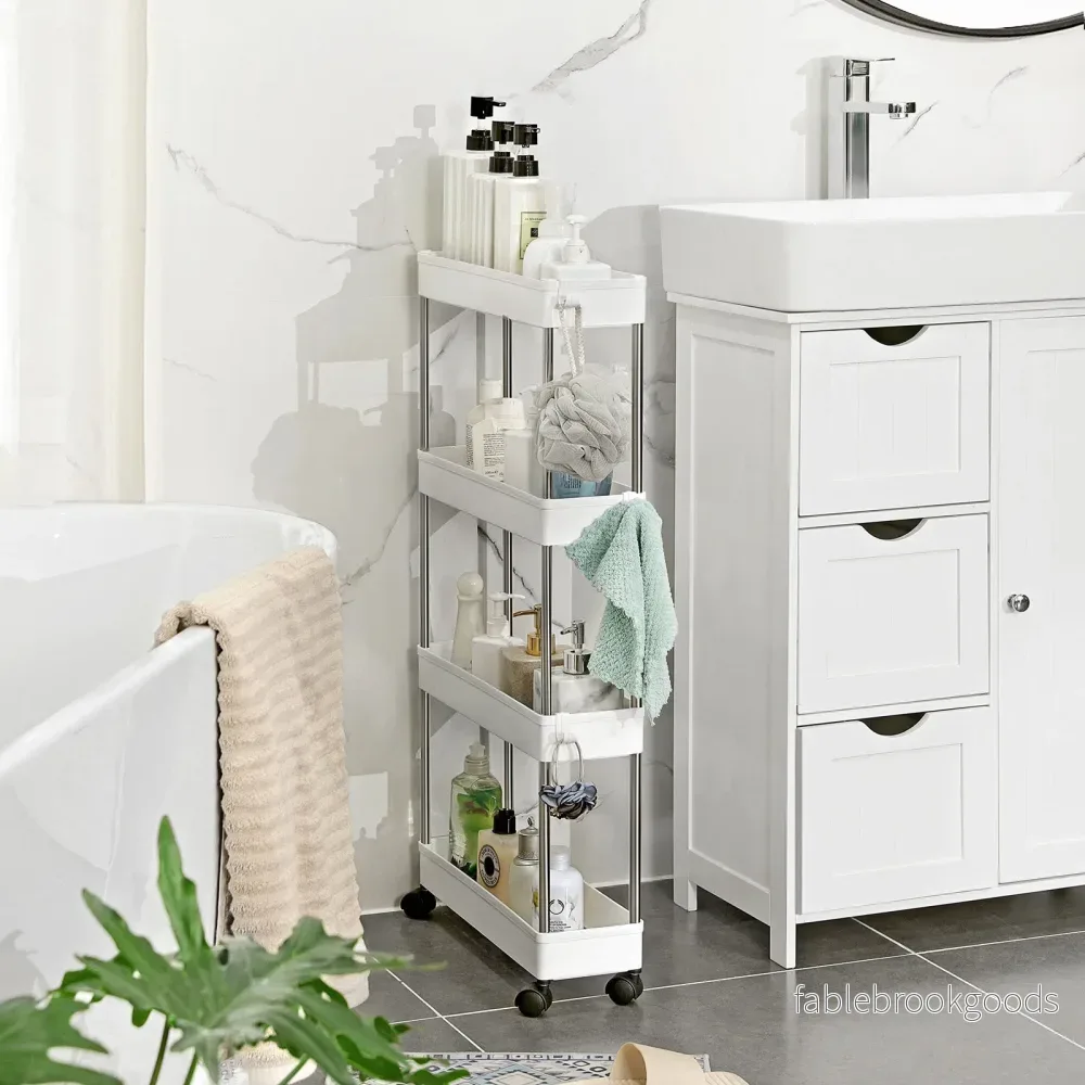 Köksvagn – 4 plan – På hjul – Vit - Bild 3