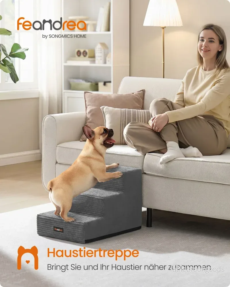 Hondentrap - Met Antislip Treden - Voor Kleine Honden - Loodgrijs - 46 x 40 x 33 cm - Bild 2