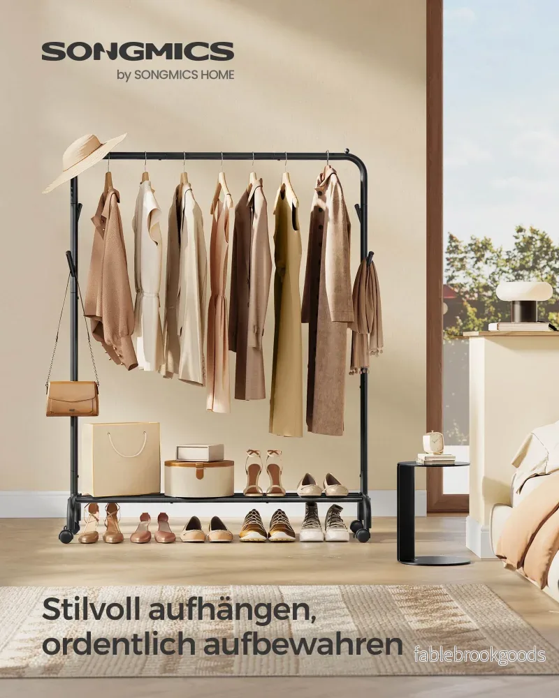 Klädställ på hjul – Stål – Bläcksvart - Bild 2
