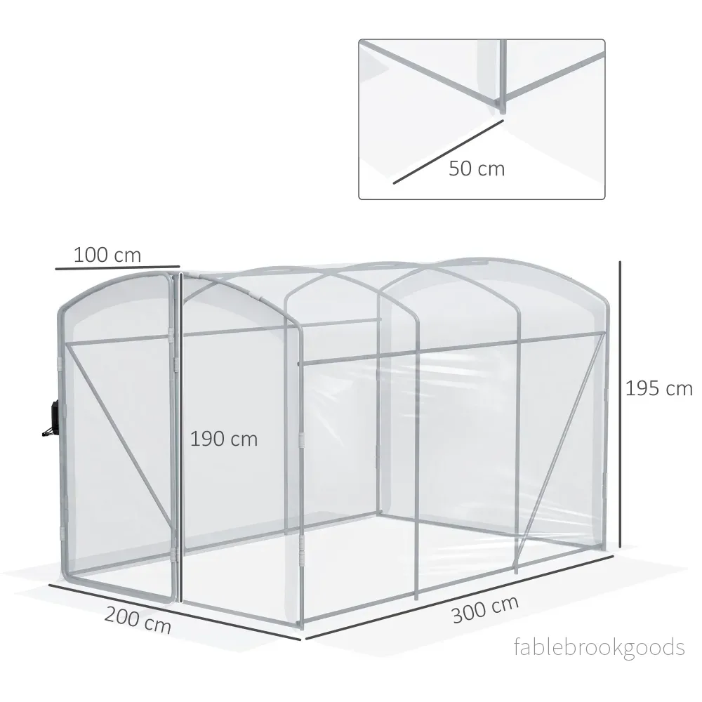 Tunnelväxthus för inträde, transparent lock, 3x2x2m - Bild 3