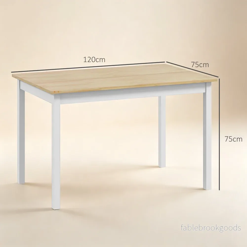 Matbord 120 x 75 cm, lantlig furu, plats för 4 - Bild 3