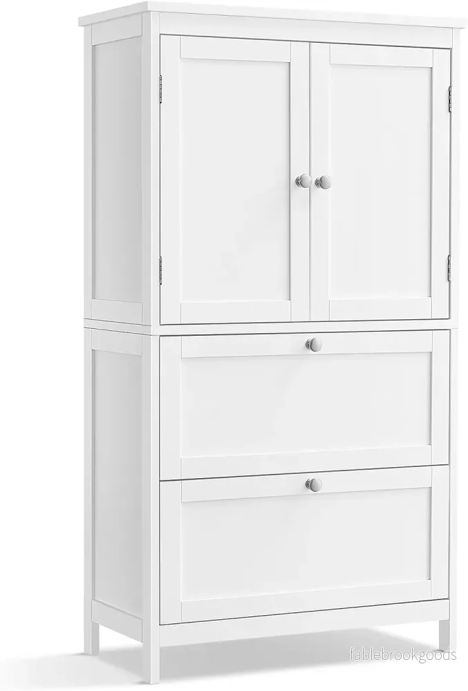 Badrumsskåp – Justerbar hylla – 2 lådor – Vit Badrumsskåp – Justerbar hylla – 2 lådor – Vit