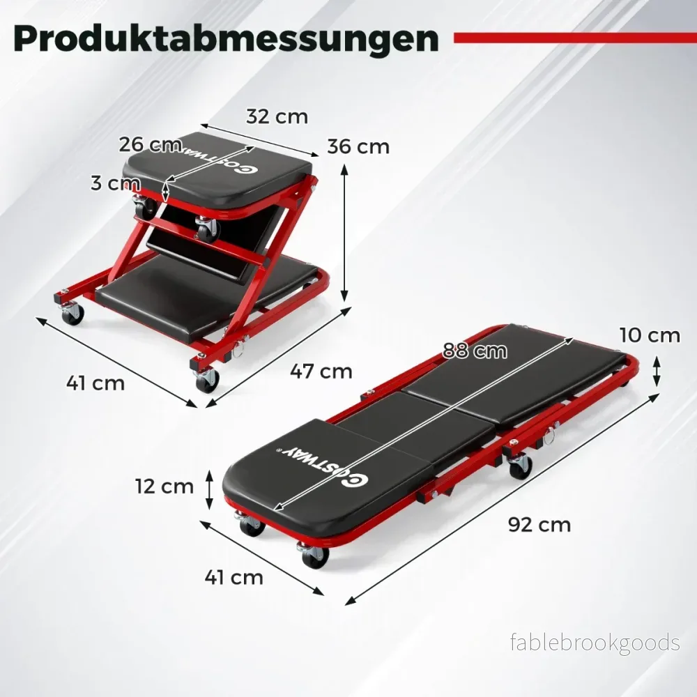i – rullbräda med hjul och vadderad sits, belastningskapacitet upp till – 2 1 6 150 kg – Svart - Bild 2