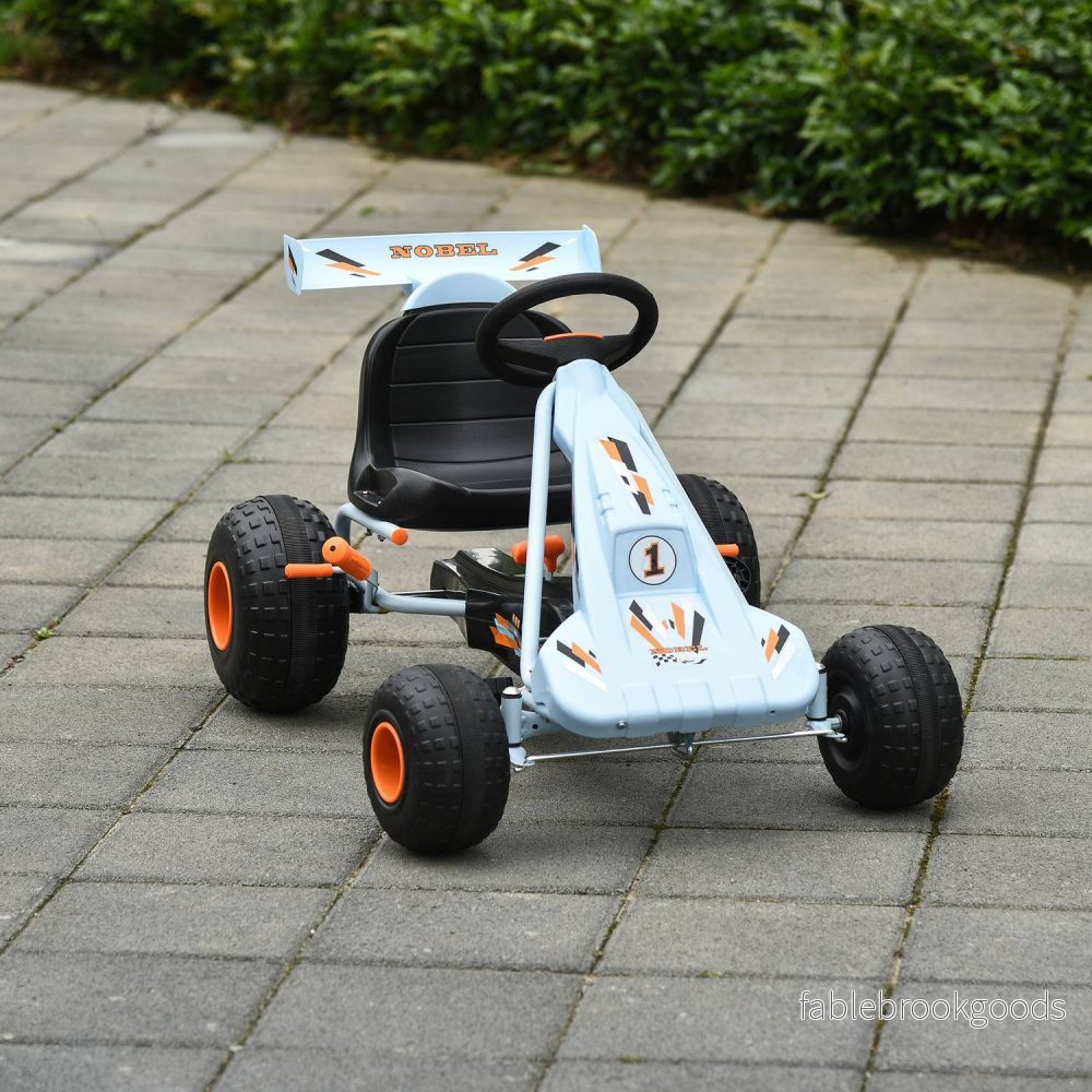 Ljusblå stålpedal Go-Kart med justerbar sits - Bild 2