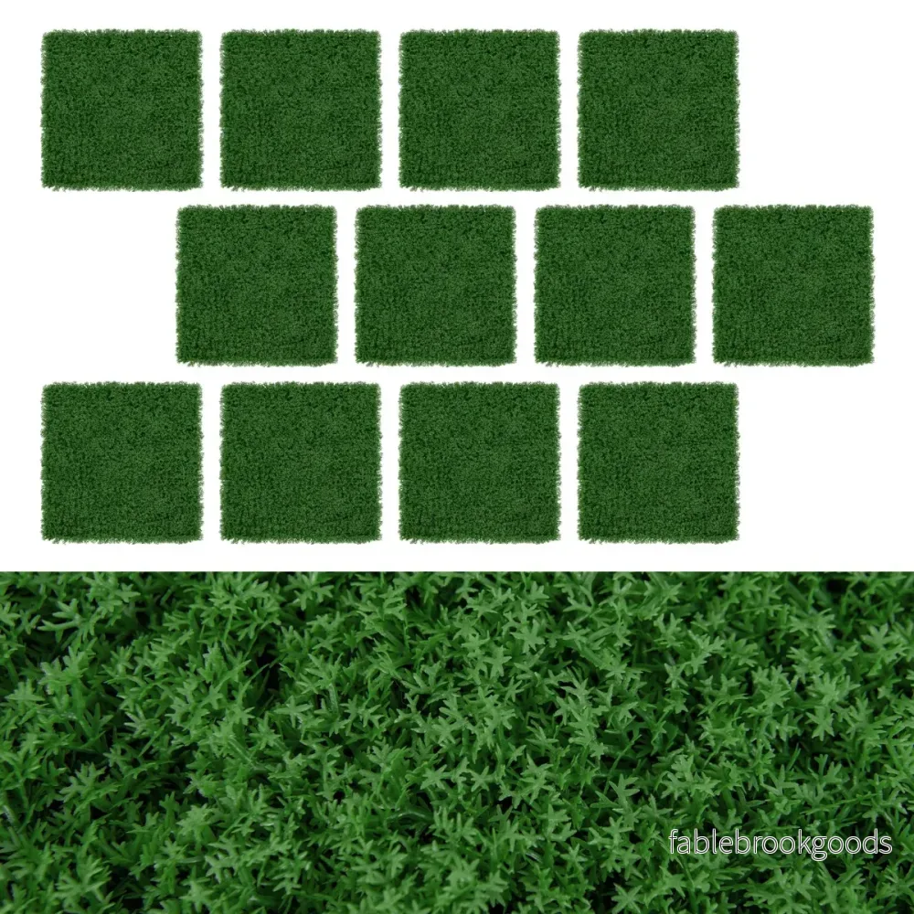 st – Växtvägg konstgjord mossavägg anslutbar – 12 50,5 x 50,5 cm – Mörkgrön - Bild 3