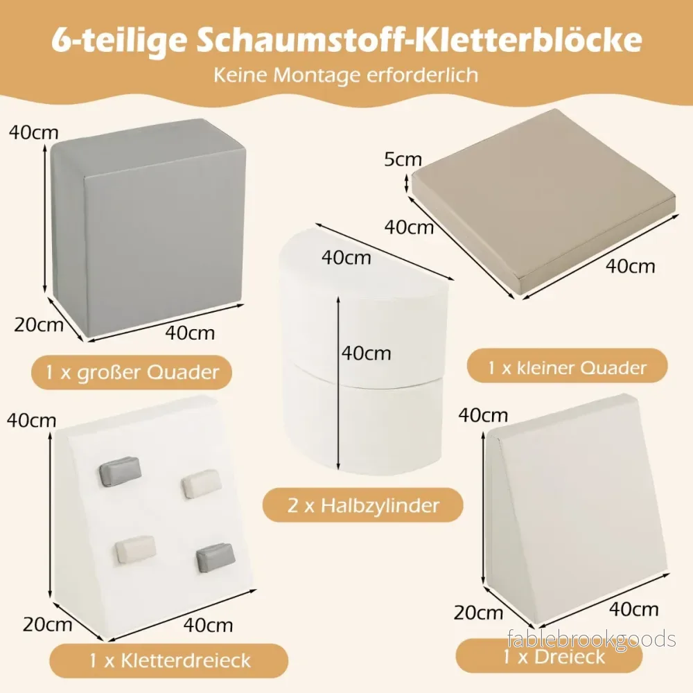 TLG. – Barns skumblock med klätterstenar för klättring och krypande mjuka Vita – 6 – Vit - Bild 2