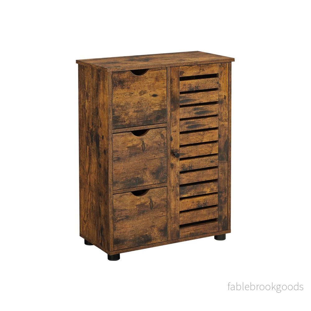 Badrumsmöbler – Förvaringsskåp med 3 lådor – Vintage brun Badrumsmöbler – Förvaringsskåp med 3 lådor – Vintage brun