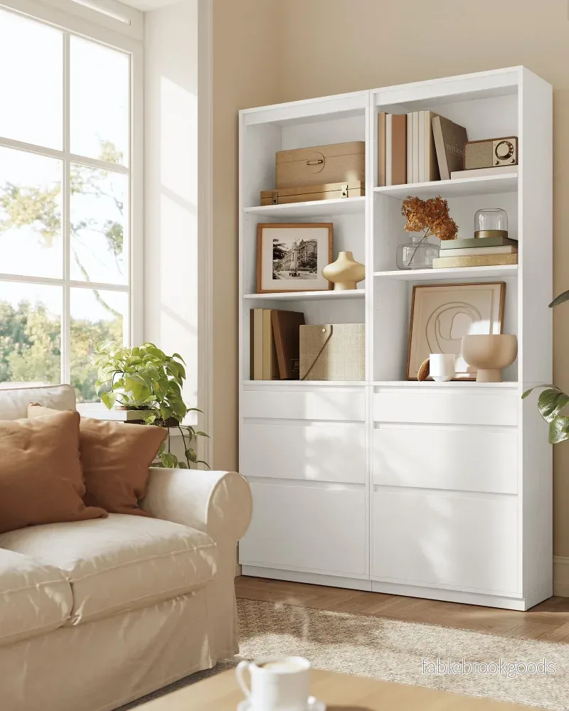 Bokhylla med 3 lådor – Snövit – 30 x 57,1 x 180 cm - Bild 2