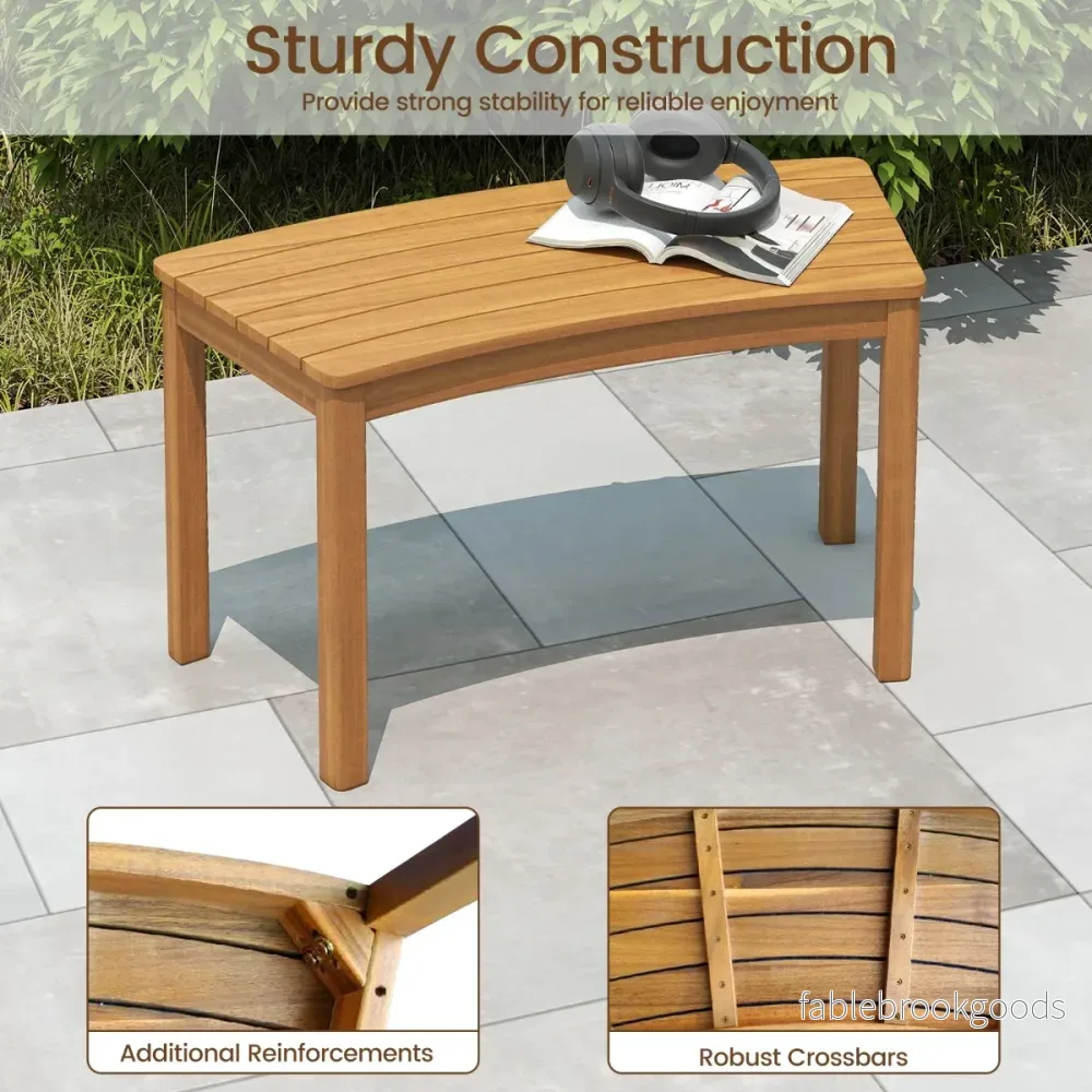 set – trädgårdsbänk i trä utan ryggstöd sittbänk böjd parkbänk – 4 – Natur - Bild 3