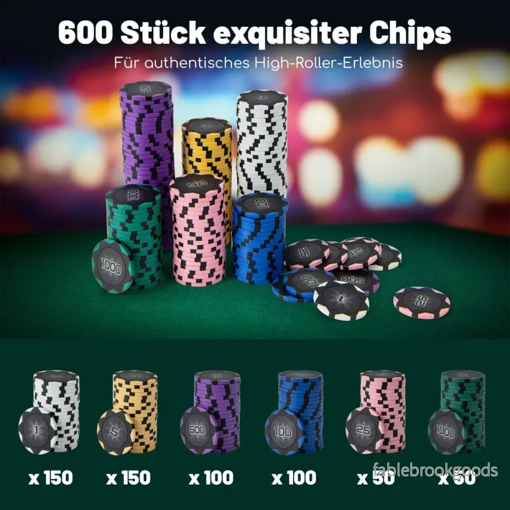 delade – pokerchipset gram Claytec med väska – 600 14 – Svart - Bild 3