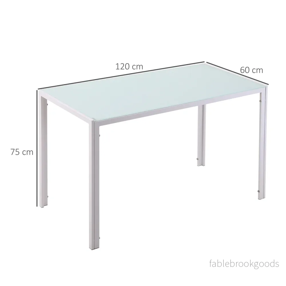 Matbord för 4, skiva i härdat glas, ben i metall - Bild 3