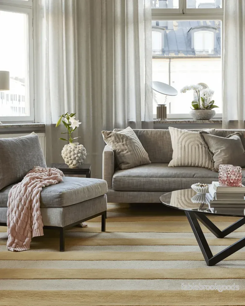 Matta Stripe Boucle Gul - Bild 2