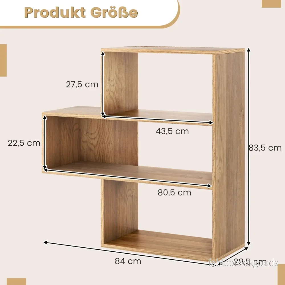 Konvexa – bokhylla med tippskydd nivåer stående rumsavdelare – 3 29,5 x 84 x 83,5 cm – Natur - Bild 2