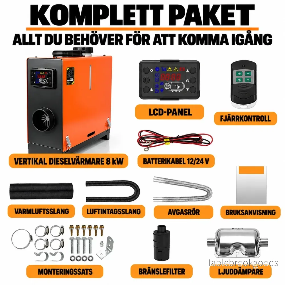 Dieselvärmare 8 kW 12/24 V – allt-i-ett HÖG - Bild 2