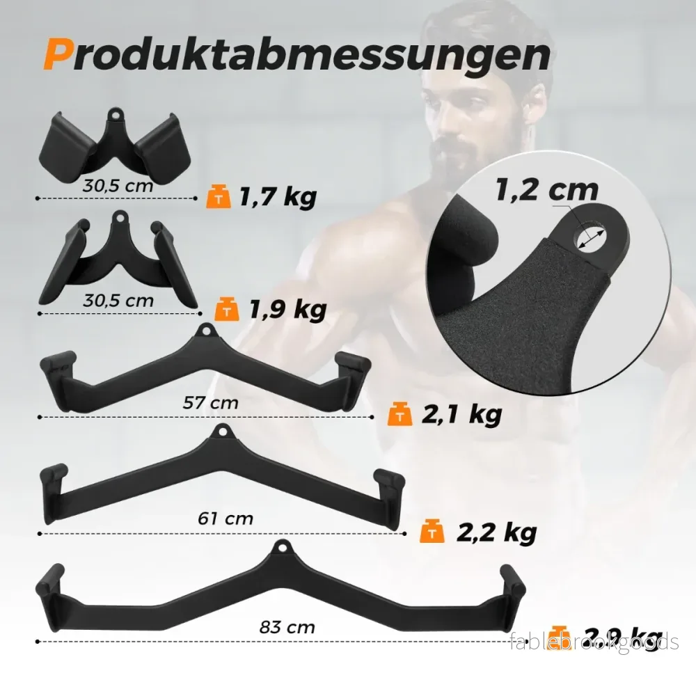 Set – med roddhandtag för kabelmaskin V form LAT kabelåtkomst gummihandtag ryggstyrketräning – 5 – Svart - Bild 2