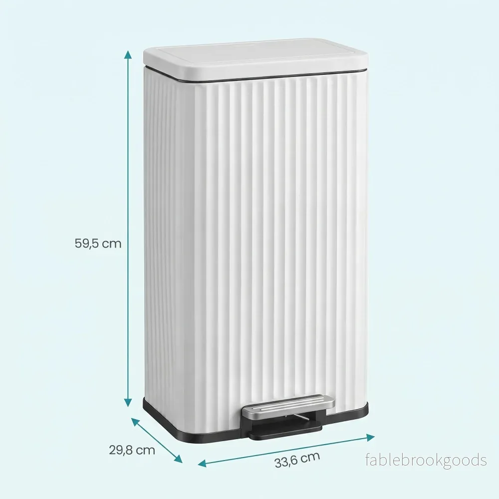 Pedaalemmer - Met Softclose-deksel en Uitneembare Binnenemmer - Wit - 33,6 x 29,8 x 59,5 cm - Bild 3