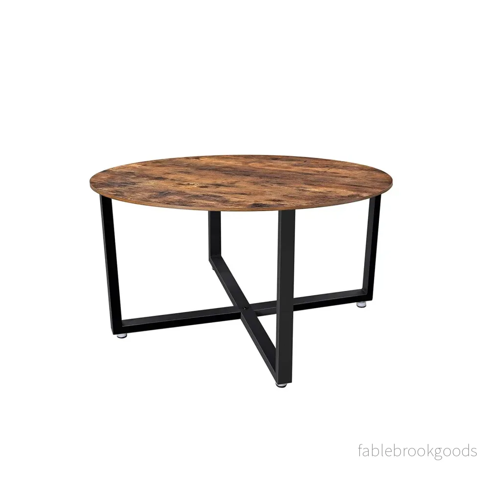Runt soffbord – Stålstomme – Vintage brun Runt soffbord – Stålstomme – Vintage brun