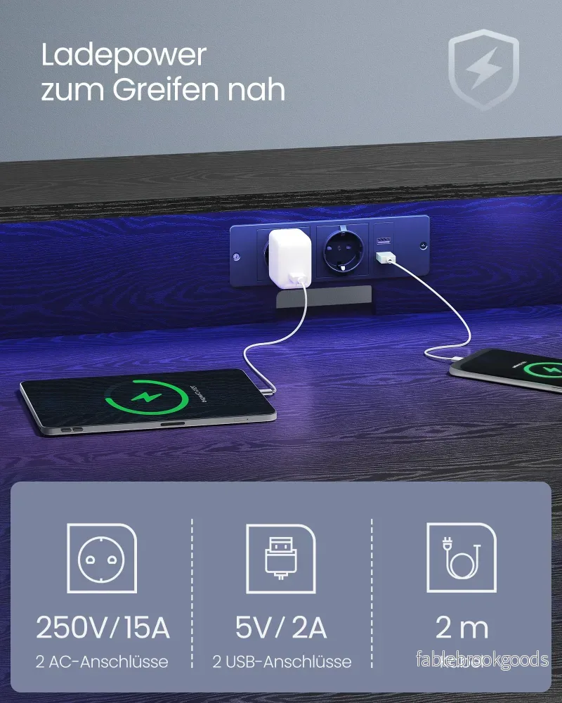 Skrivbord med monitorstativ – 135 cm – svart - Bild 3