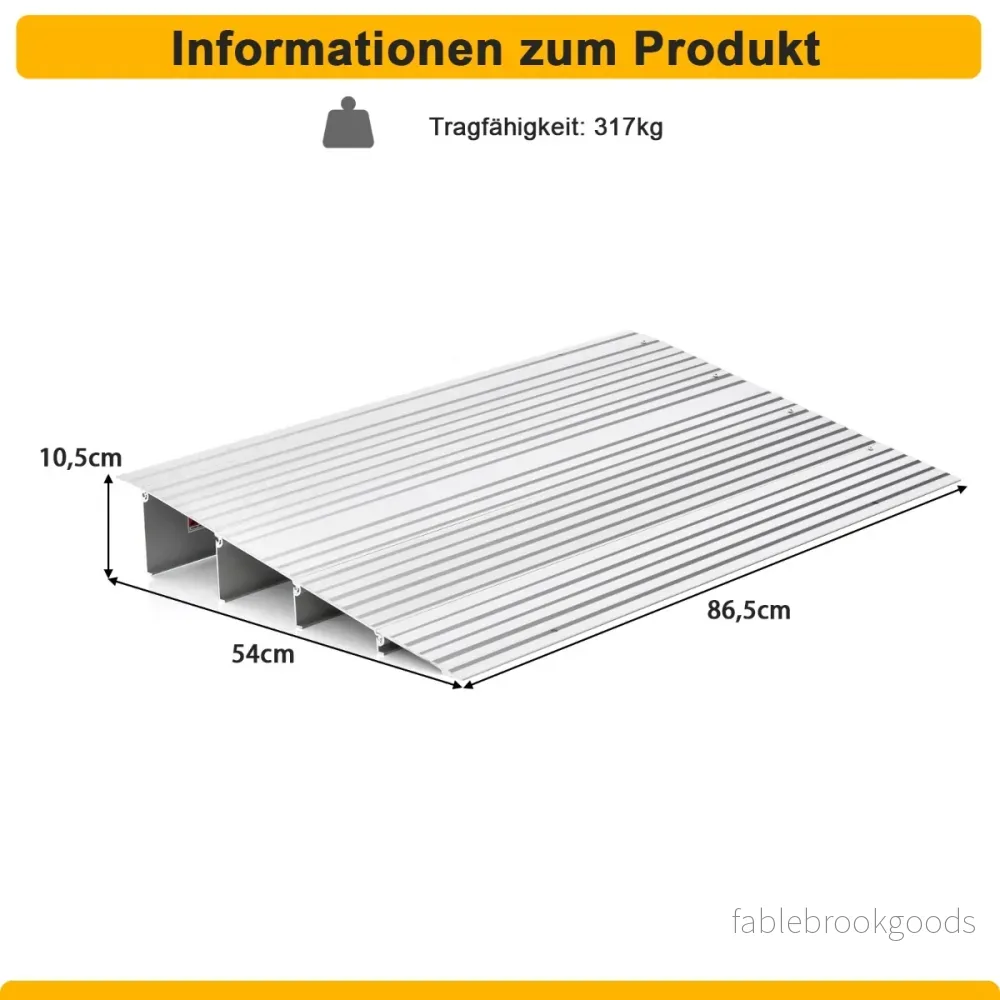 Dörrtröskelramp – hög infartsramp med justerbar aluminiumram halkfri påfartsramp – 10,5 cm – Silver - Bild 3