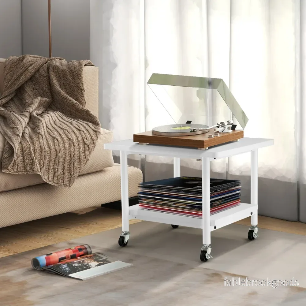 Skrivarbord – med nivåer och låsbara hjul Skrivarställ Skrivarvagn – 2 – Vit - Bild 2